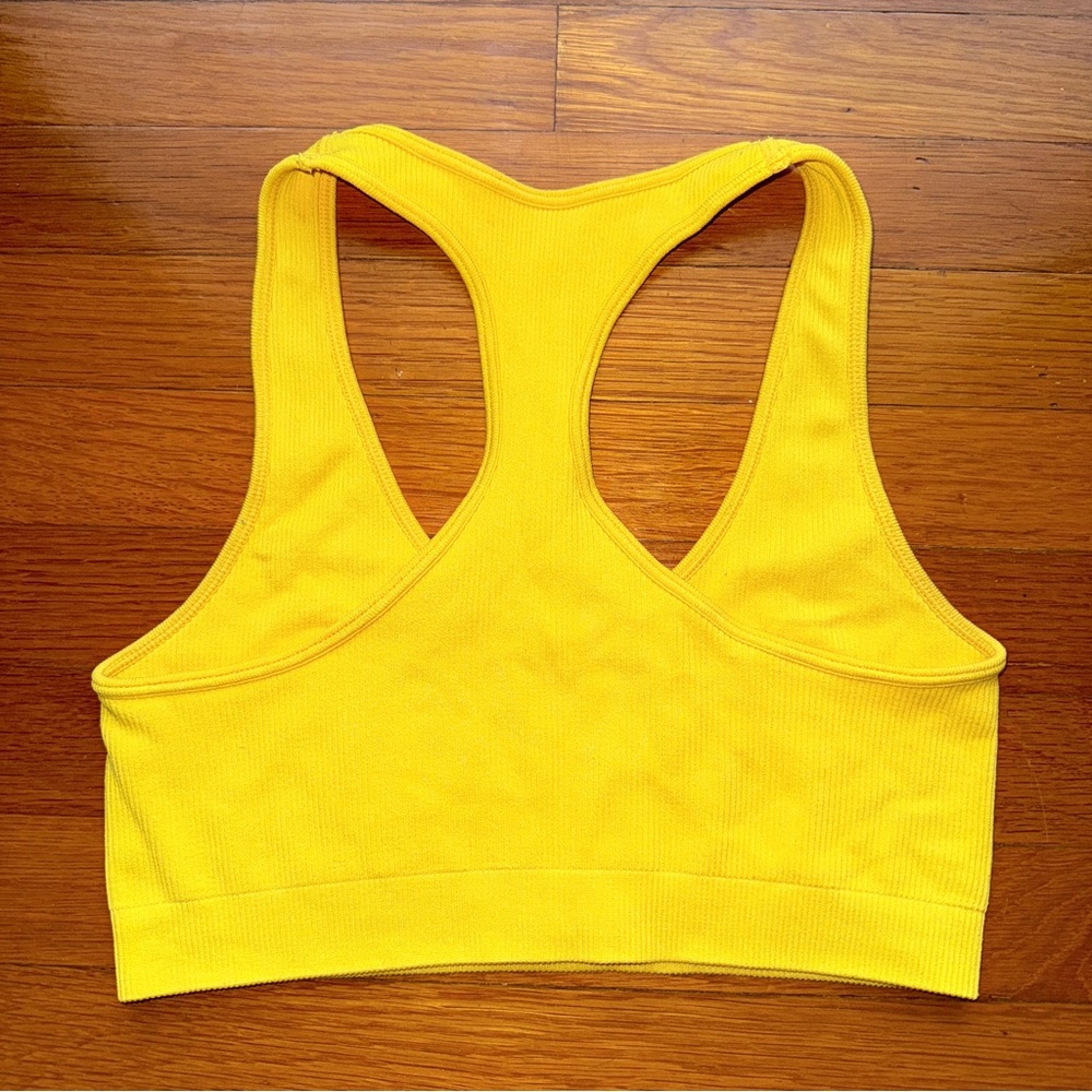 SET Active Ribbed Yellow Sports Bra - Picture 2 of 2